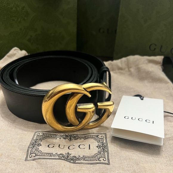 Gucci Black and Gold Belt - Picture 1 of 16